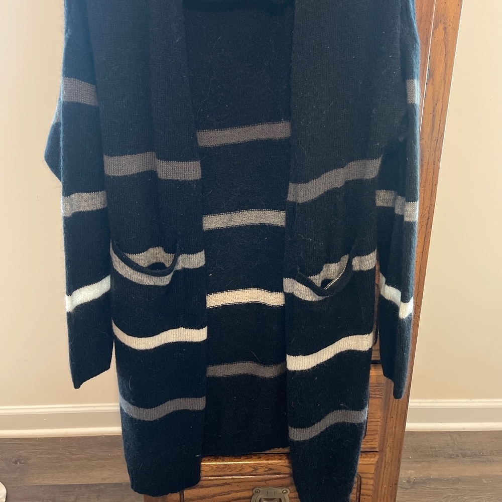 Oversized Striped Cardigan- Neutral